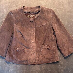 "Live a Little" Espresso  Suede Mod Swing Coat | Boho Chic